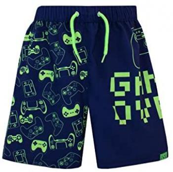 Harry Bear Boys’ Game Over Gaming Swim Shorts – Blue, 9‑10 yrs