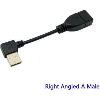 USB 2.0 Extension Cable Male to Female 90 Degree Angle