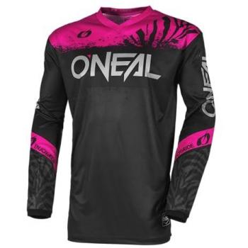 Maillot de cross O'Neal Element Shocker pour Femme Noir/Rose