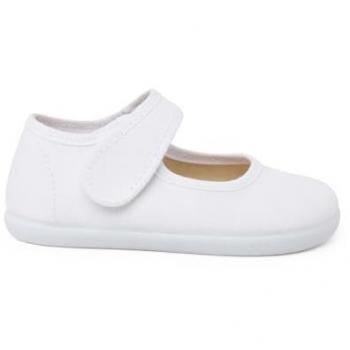 Pisamonas Ballerines Bébé Lin Blanc