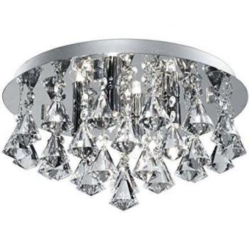 Hanna 4 Light Ceiling Semi Flush Light Chrome with Diamond Crystals