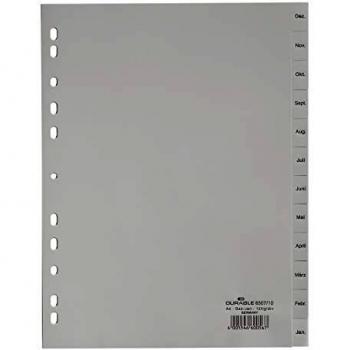 Index en polypropylène Durable, mois déc.-janv., gris