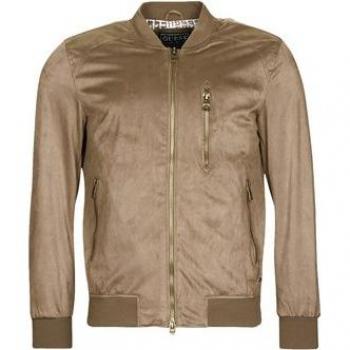 Veste Guess FAUX SUEDE HOODED BOMBER Beige pour hommes EU S