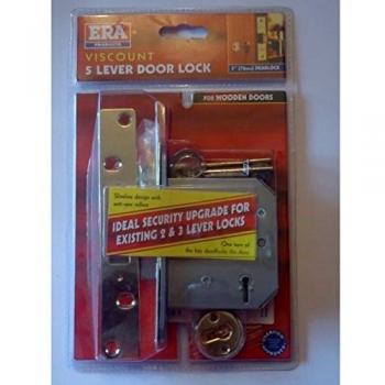 Era 5 Lever Viscount Mortice Deadlock 76mm Finish: Brass Effect