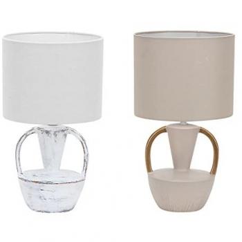 Lámpara de Mesa DKD Home Decor Cerámica Poliéster 50W 2 unidades
