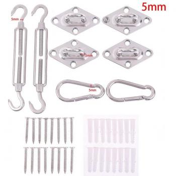 304 Stainless Steel Shade Sail Kit for Triangular and Rectangular Sails