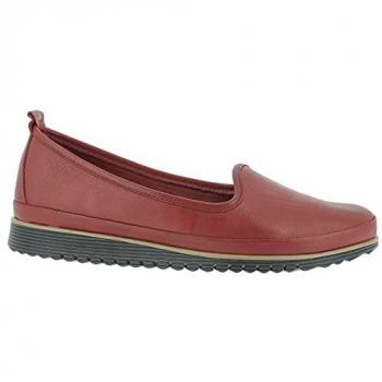 HEINE Rot‑Schliff‑Slipper – Damen, 39, Glattleder