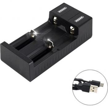 Cargador de Baterías Litio 80% Dual 18650/14500
