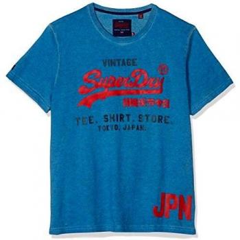 Superdry T-shirt Uomo Duo, Blu (Nue Wave Blue D1V), Large