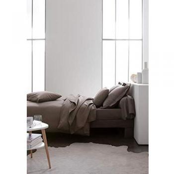 Drap plat beige, 57 fils, 180x290 cm