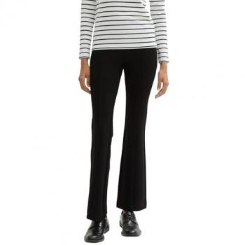 TOM TAILOR Damen Ausgestellte Hose, schwarz, Uni, Gr. 42/30