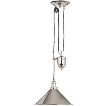 Elstead LIGHTING Pendelleuchte, Leuchtmittel nicht inklusive, Hängeleuchte Deckenlampe Pendelleuchte Stahl Nickel D 37 cm