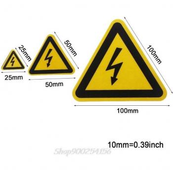 Étiquette de sécurité pour choc électrique Danger autocollante 25mm 50mm 100cm PVC imperméable