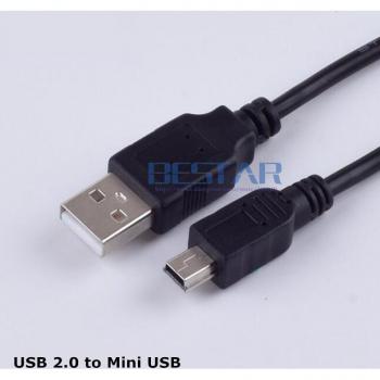 Cargador USB negro a MINI USB 5 pines con cable de 3 pies