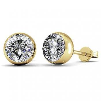 Glamour Mond‑Ohrringe – MYC Paris, Gold & Kristall (weißer & goldener Schimmer), einheitsgröße