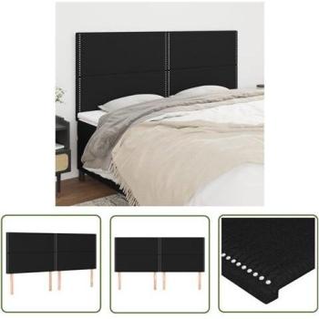 Tête de Lit Décorative 4 Pcs Noir