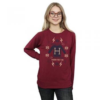 Harry Potter Women's Christmas Knit Sweatshirt Burgundy