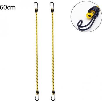 Cuerda elástica de goma para acampada 60/120cm con ganchos 8mm