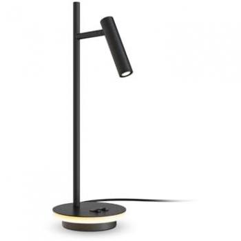 Stilvolle Schreibtischlampe, LED, 45,5 cm hoch, Metall, warmweiß, Schwarz