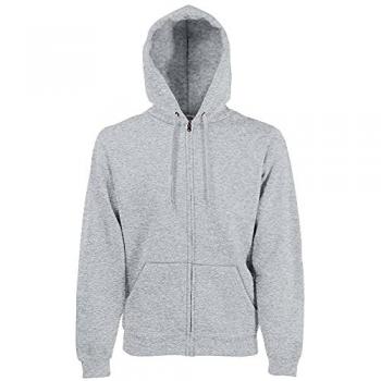 Fruit of the Loom Mens Premium 70/30 Hooded Zip-Up Sweatshirt / Hoodie (Charcoal)