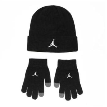 Set Regalo Essenziale Jordan: Berretto e Guanti Neri per Ragazzi