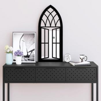 Miroir Noir Rectangulaire avec Cadre en Fer 70x30 cm
