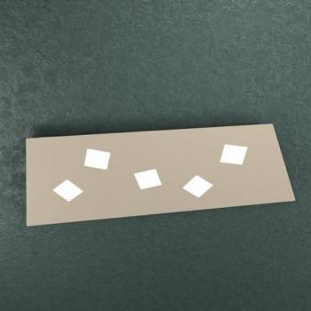Plafoniera Moderna 5 Luci Sabbia in Metallo Note 89 cm