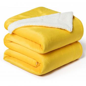 Warm Yellow Throw Blanket for Bed and Sofa, Bedsure Sherpa
