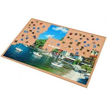 LAVIEVERT Wooden Puzzle Organizer with Non-Slip Base