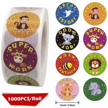 Bunte Schulaufkleber 1000er Pack