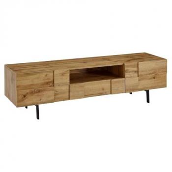 WOHNLING TV Schrank 160x46x43 cm Lowboard Holz Fernsehkommode Fernsehschrank