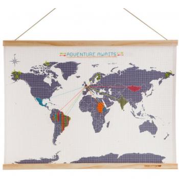 SUCK UK Decorative Travel Journal & Cross Stitch Kit