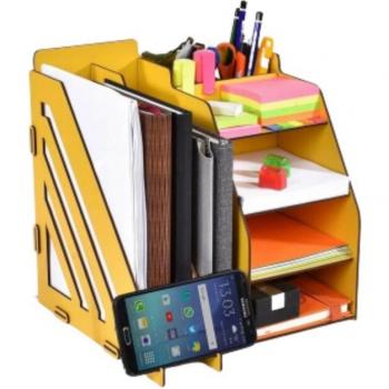 DIY Creative Wooden A4 Desktop Organizer