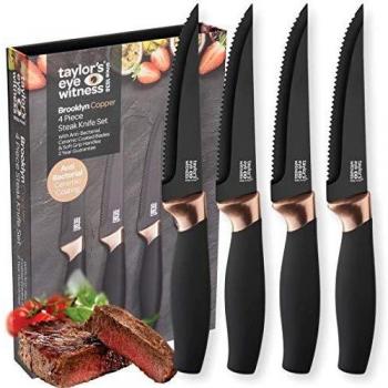 Taylor's Eye Witness Copper Bolster Steak Knife Set