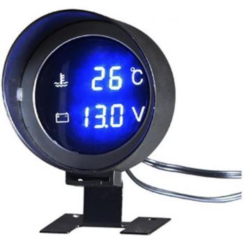 DC 12V/24V Digital Water Temperature Sensor and Voltmeter Gauge