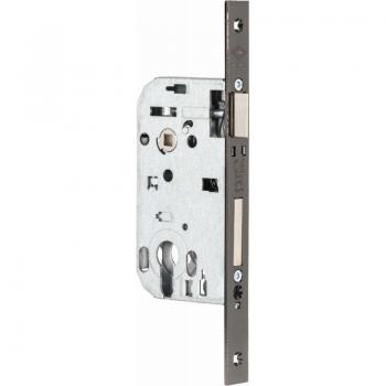 JPM Serrure à larder Pixelle – Pêne dormant ½ tour, axe 50 mm, clé L, nickel noir bout carré (PX4000‑01‑1B