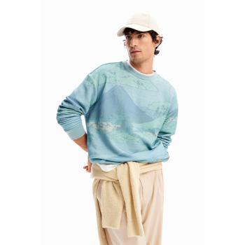 Felpa Verde XXL Desigual Paesaggio Giapponese Uomo