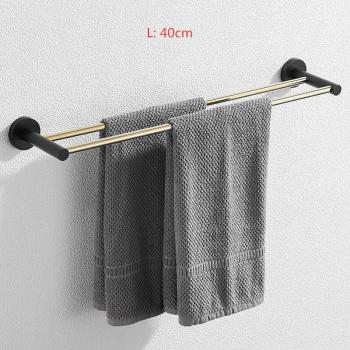 Eclipse Twin‑Pole Brass Towels & Toilet Rack