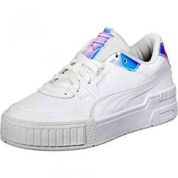Puma Cali Sport Glow White Leather Low Lace Up Women's Athletic Shoes UK 4