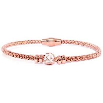 Pulsera de Plata de Ley 0925 con baño de Oro Rosa y circonitas