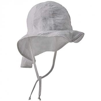 Chapeau anti-UV enfant avec protection de cou en jersey blanc