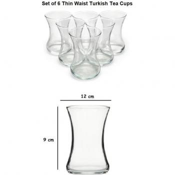 Turkish Tea Glass Set of 6 for Six People 170cc