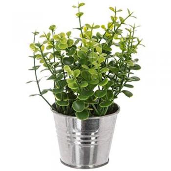 Planta ornamental artificial H17 cm en maceta de metal Atmosphera