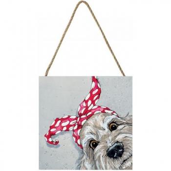 Bev Davies Dotty Doodle Holzblock – einfarbig rot/grau (One Size)
