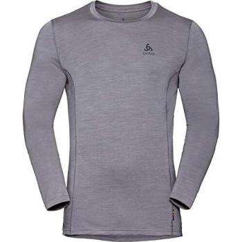 Odlo Men's Grey Melange Long Sleeve Base Layer Shirt