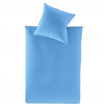 Irisette Lumen Soft Jersey Bed Linen, Blue, 155 x 220 cm with 1 Pillowcase (80 x 80 cm)