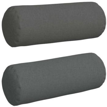 Coussins Rembourrés 2 Pcs Gris Foncé Ø 25 x 70 cm