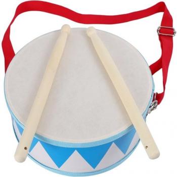 Wooden Drum Set for Kids with Carry Strap and Rhythm Stick