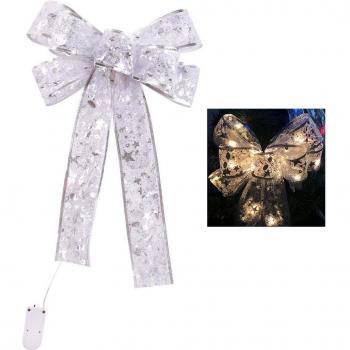 Christmas Tree LED Ribbon Bow Decorations