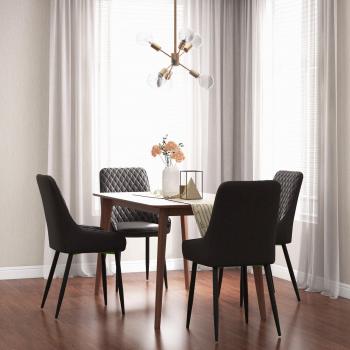 Homcom Retro Dining Chair Set Of 4, Grey
